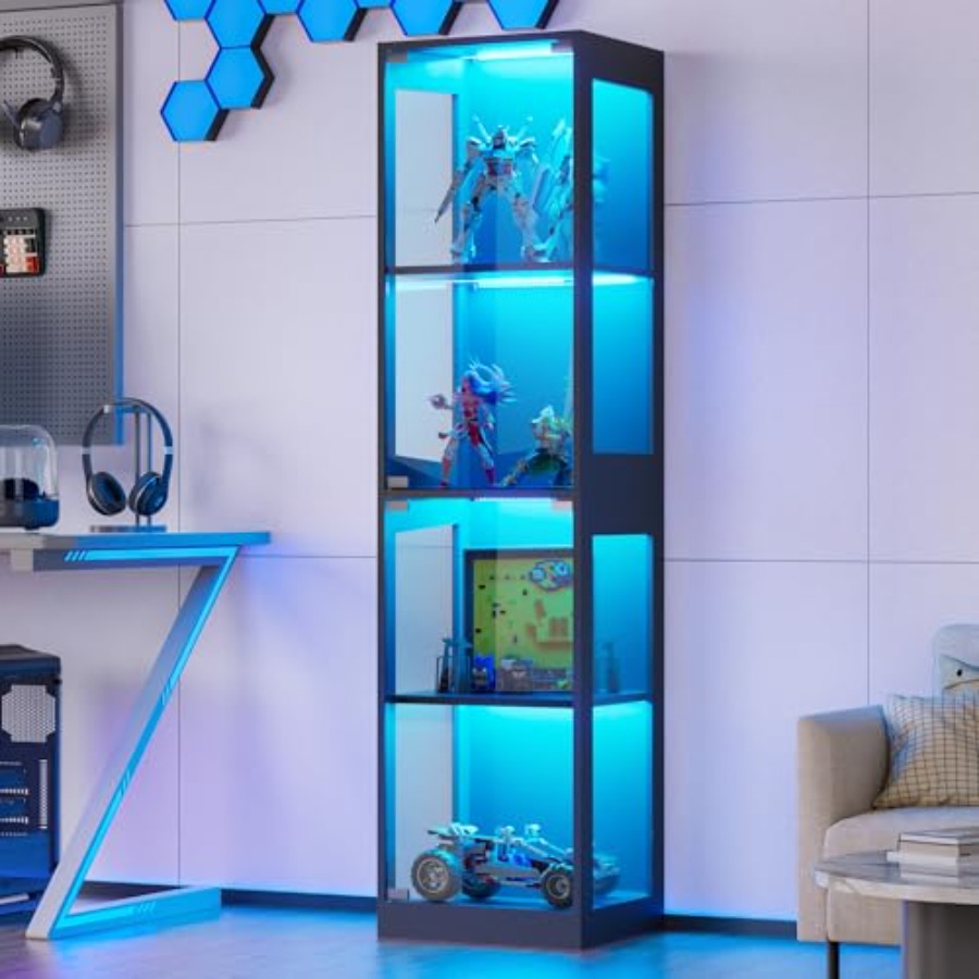 Collectible Collection - Glass display cabinet with LED RGB