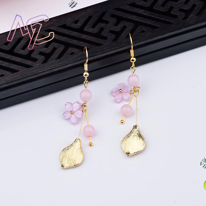 Pink Natural Jade Flower Earri - огляд і ціна Vintage Item