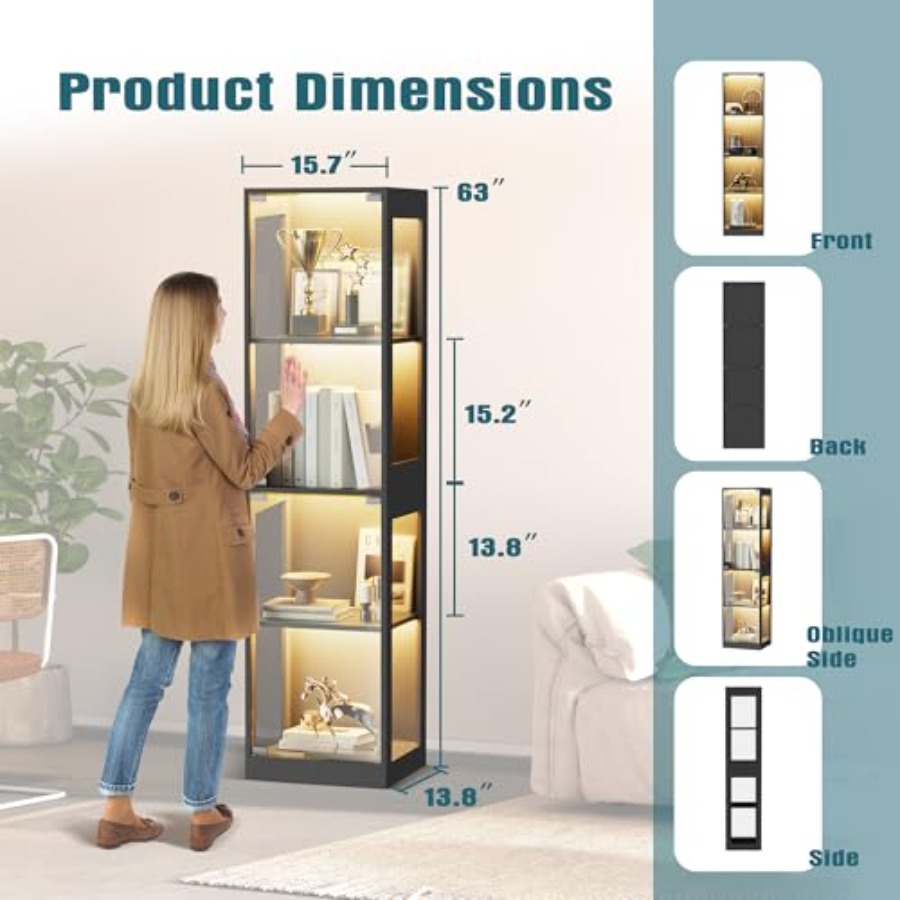 Glass display cabinet with LED - огляд і ціна Collectible Collection