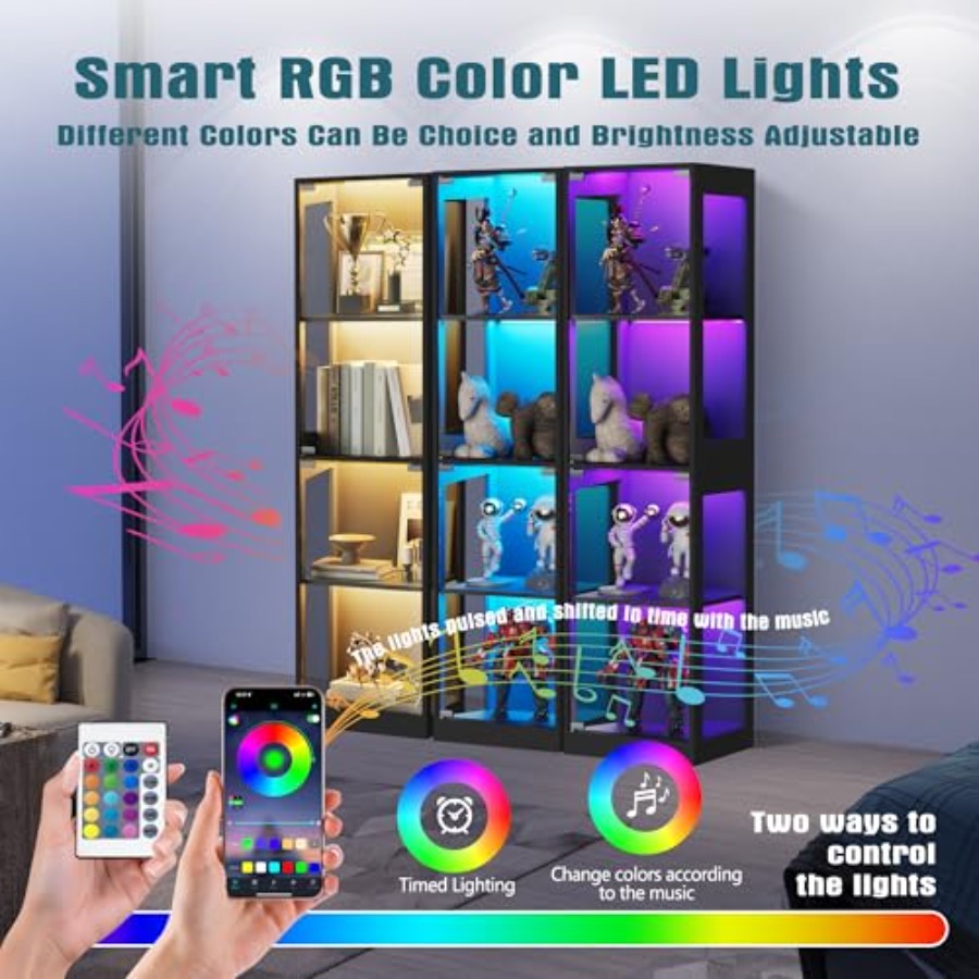 Glass display cabinet with LED - огляд і ціна Collectible Collection