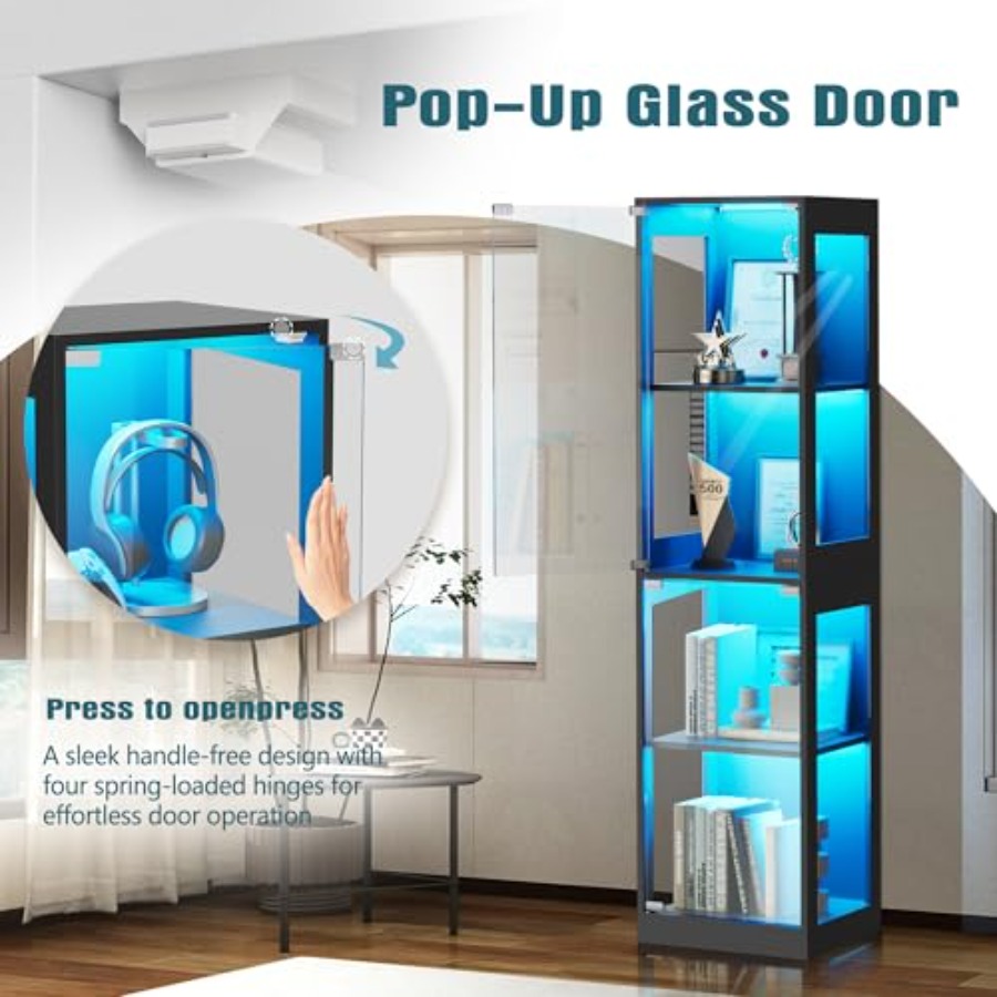 Glass display cabinet with LED - огляд і ціна Collectible Collection